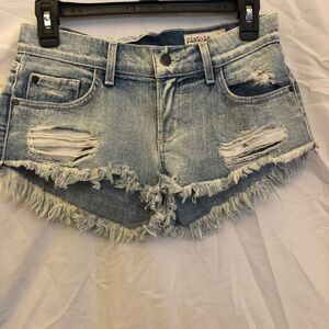 XS Pistola Frayed Hem Jean Shorts - Light Blue